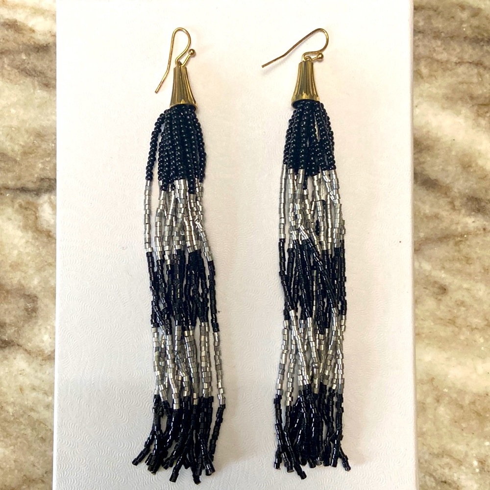 Fringe earrings. 5” long.